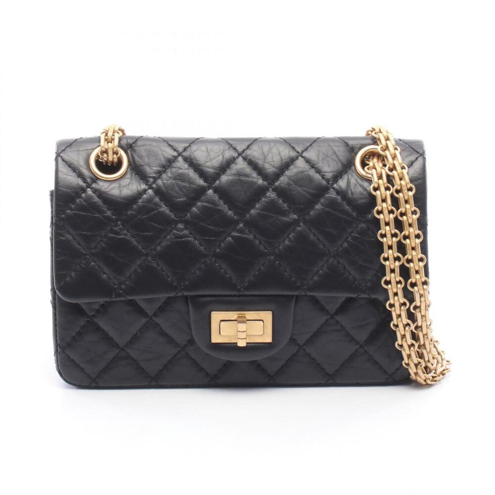 Chanel 2.55 Shoulder Bag/Handbag, Calfskin Leather, Women's, Black